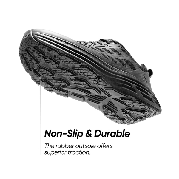 [ActiveFloat] Men's Comfortable Lightweight Running Shoes - ALL BLACK - 5